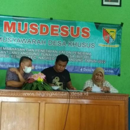 MUSDESUS Penetapan Penerima BLT Dana Desa 2022